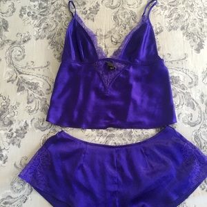 Satin and lace short and cami set